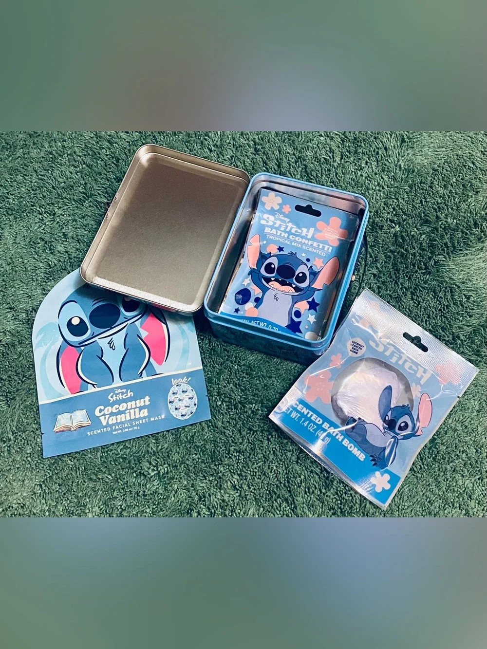 Disney Stitch Metal Container 4 piece Bundle